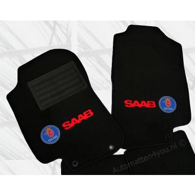 Achteruit geweld munt Automatten SAAB in hoogwaardig velours met logo saab logo